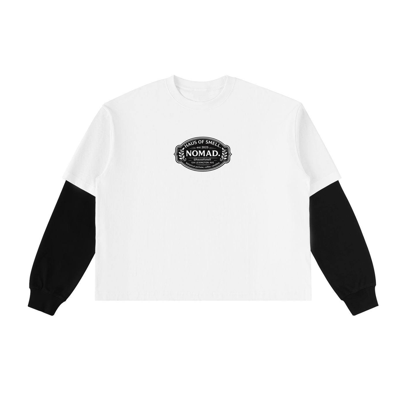 Layered Contrast Sleeve Cotton T-Shirt