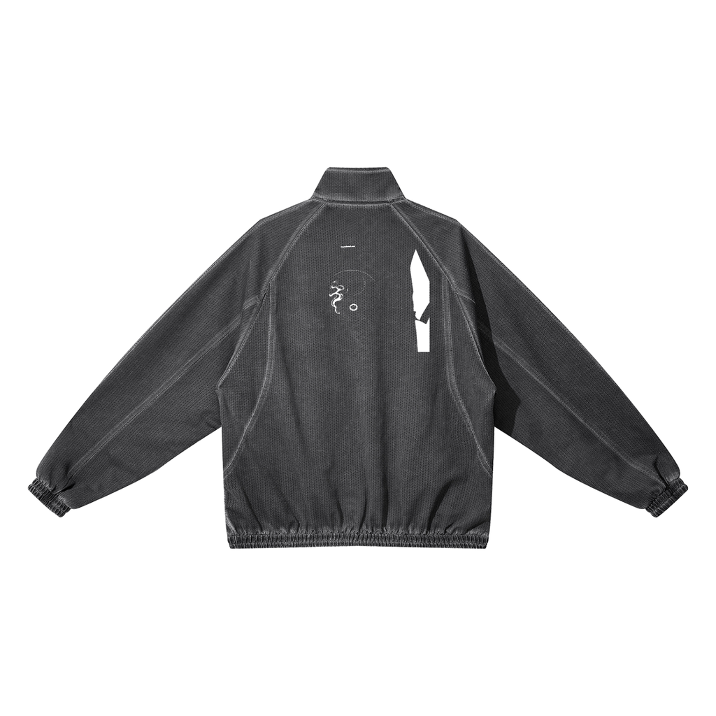 Unisex Vintage Wash Full Zip Mesh Jacket