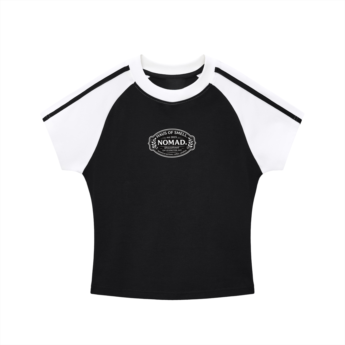 Contrast Stripes Bodycon Raglan  Sleeve T-Shirt