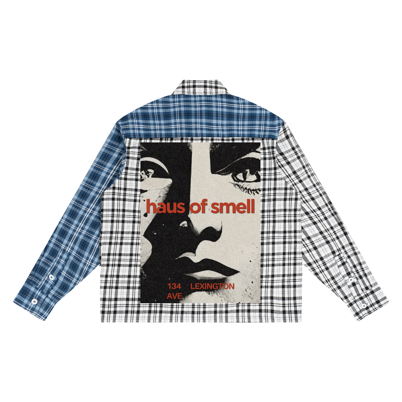 Unisex Oversized Plaid Color Block Shirt