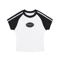 Contrast Stripes Bodycon Raglan  Sleeve T-Shirt