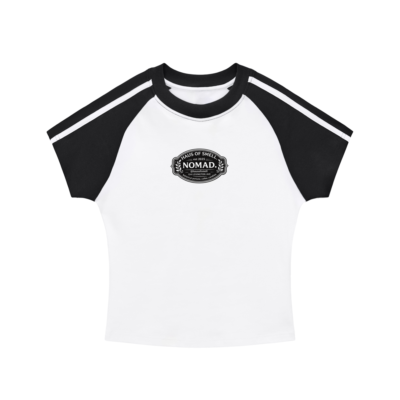 Contrast Stripes Bodycon Raglan  Sleeve T-Shirt
