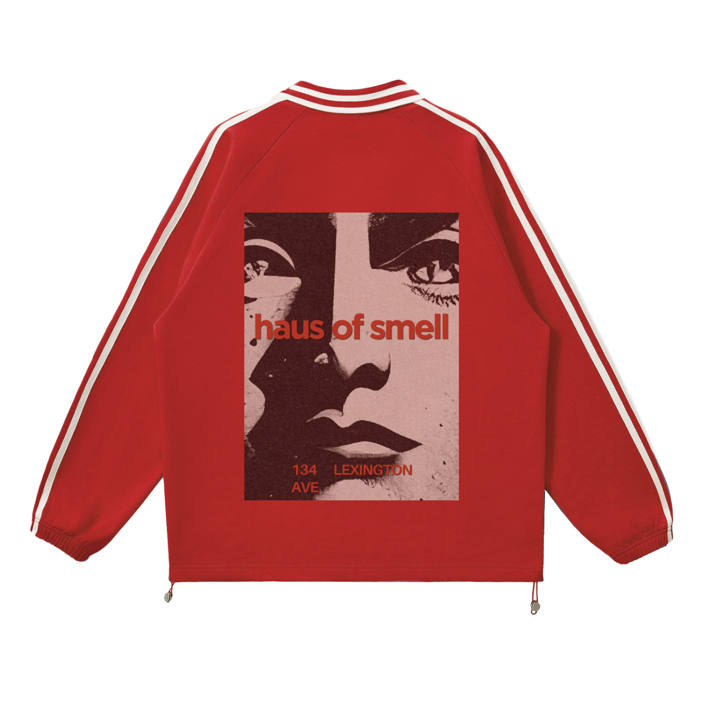 Contrast Striped Lapel Collar Sweatshirt