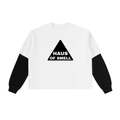 Layered Contrast Sleeve Cotton T-Shirt
