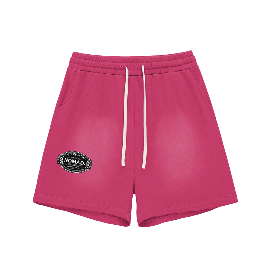 Sun Fade Raw Edge Cotton Shorts