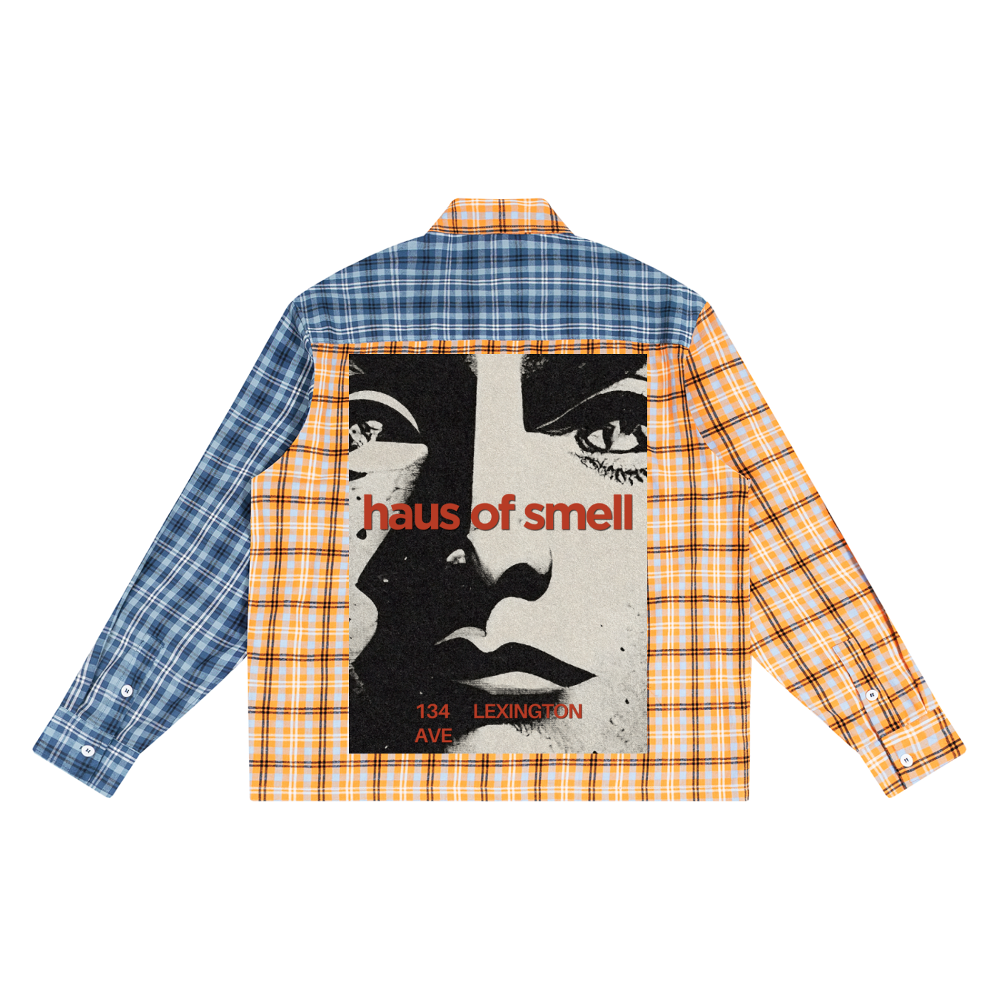 Unisex Oversized Plaid Color Block Shirt